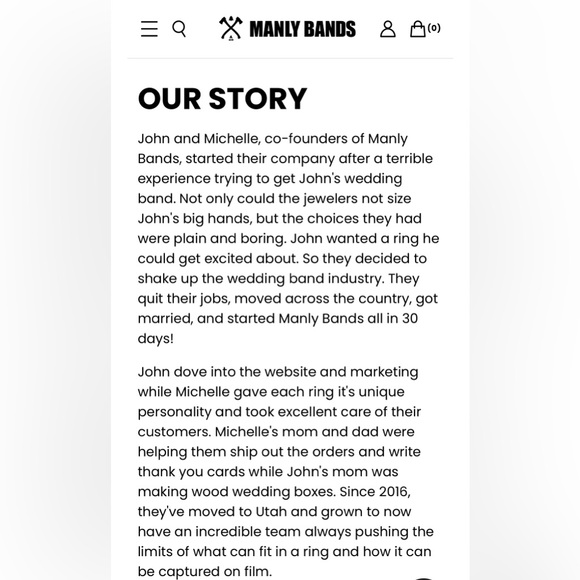 Manly Bands Wedding Band, Size 9.5, Cobalt Chrome - Picture 7 of 8